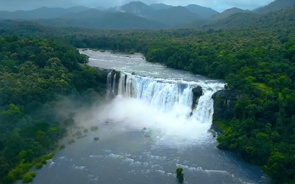 Witness the raw power of the Athirappilly Waterfalls
